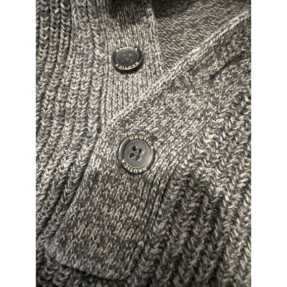 Nautica Charcoal Textured Knit Collard Pullover Crew Sweater Men's XL - Picture 6 of 8